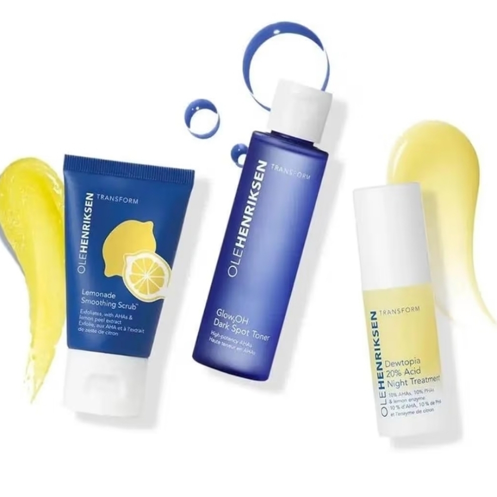 NIB Ole Henriksen Acids Done Bright 3 Piece Skincare Set - Smooth, Tone, Prefect